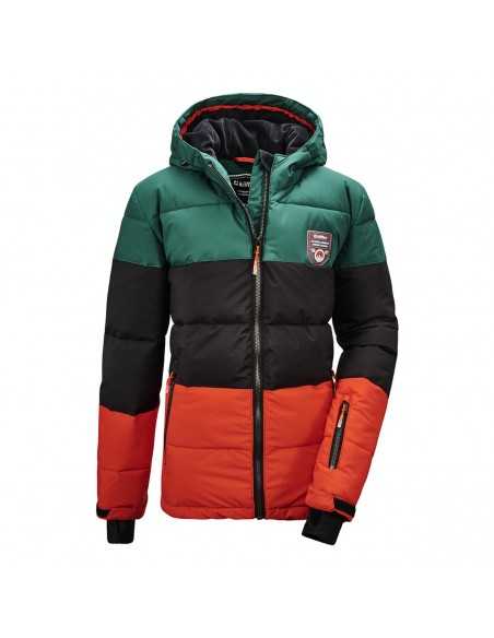 killtec Boy's Fiames Bys Ski Jckt C Functional jacket with zip-off hood and snow guard 